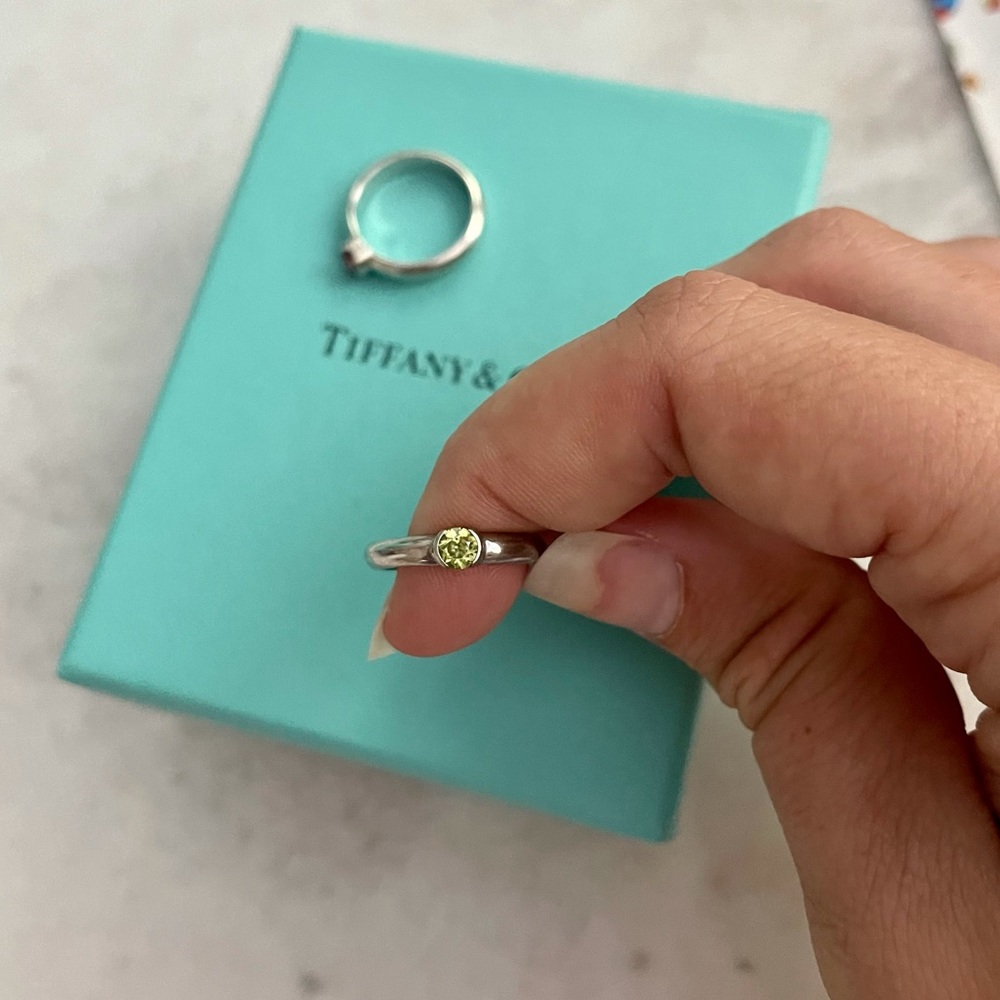Tiffany & Co. Elsa Peretti green peridot ring sz 4